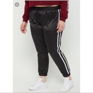 Satin track pants